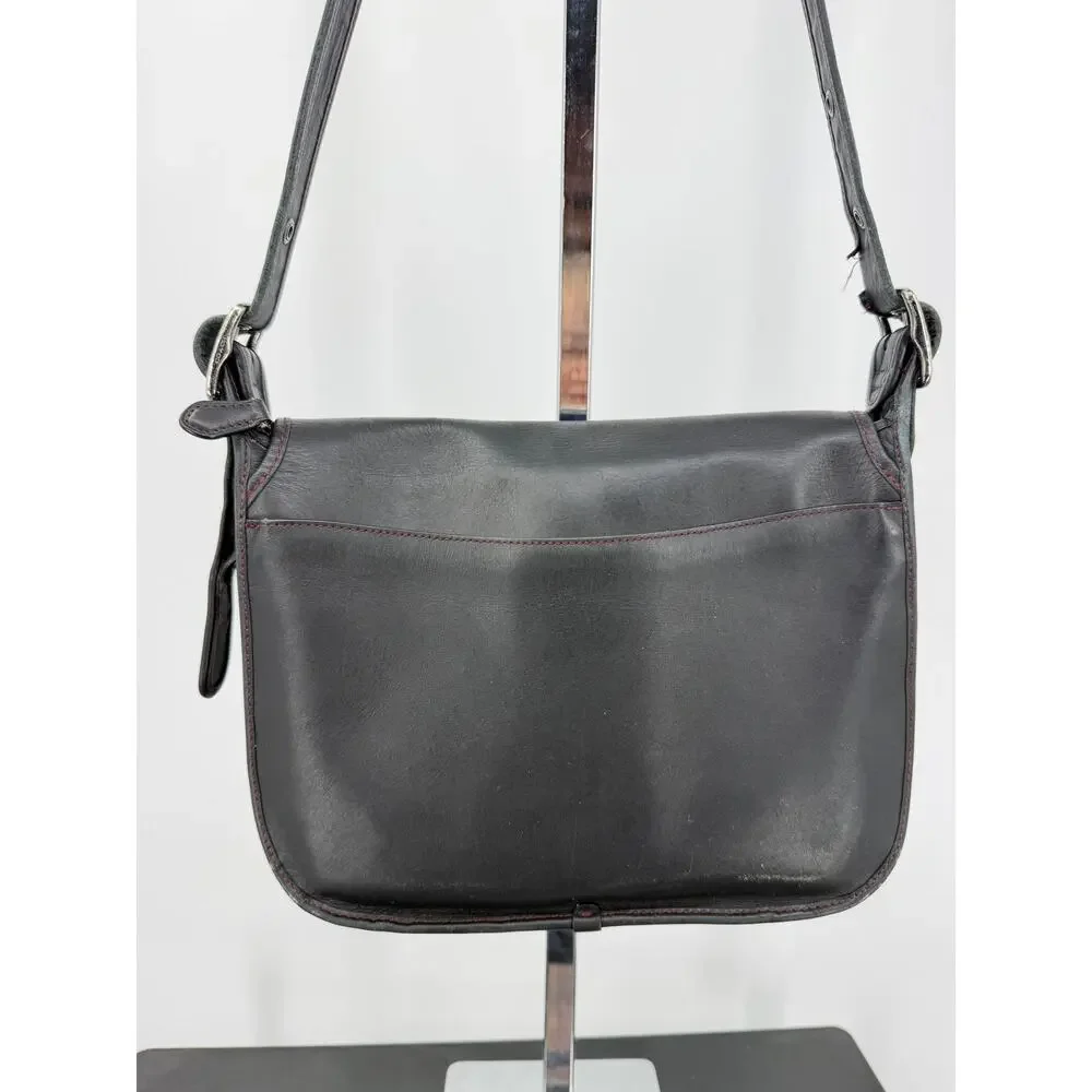 Coach 75th Anniversary Saddle Crossbody Bag Black Leather Limited Edition Flap